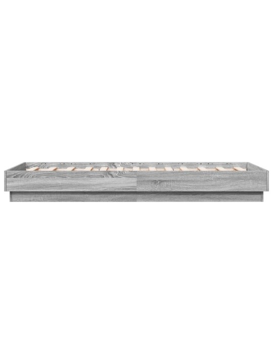 Gultas rāmis ar LED, pelēka ozola, 90x190 cm