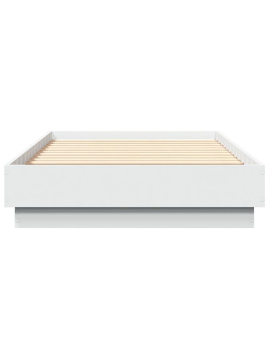 Gultas rāmis ar LED, balts, 75x190 cm