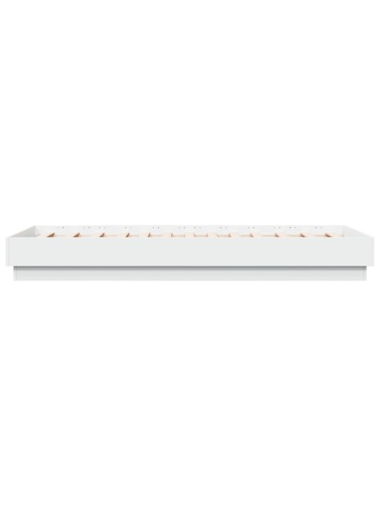 Gultas rāmis ar LED, balts, 75x190 cm