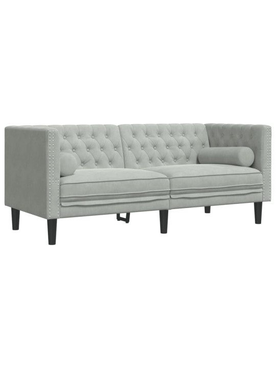 Divdaļīgs chesterfield dīvānu komplekts ar balstiem, samts