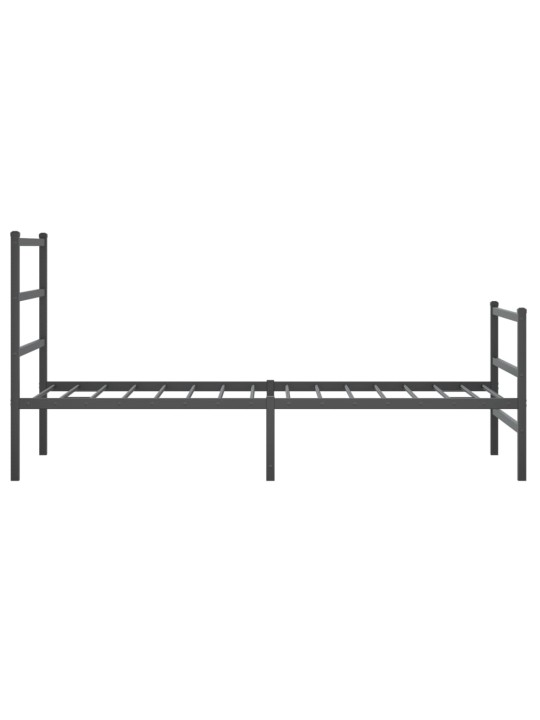 Gultas rāmis ar galvgali un kājgali, melns metāls, 90x200 cm