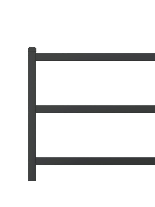Gultas rāmis ar galvgali un kājgali, melns metāls, 100x200 cm