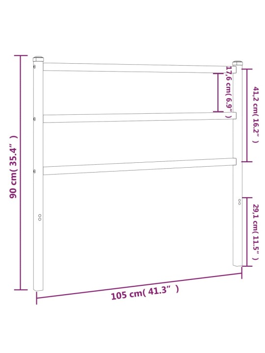 Gultas galvgalis, metāls, melns, 100 cm