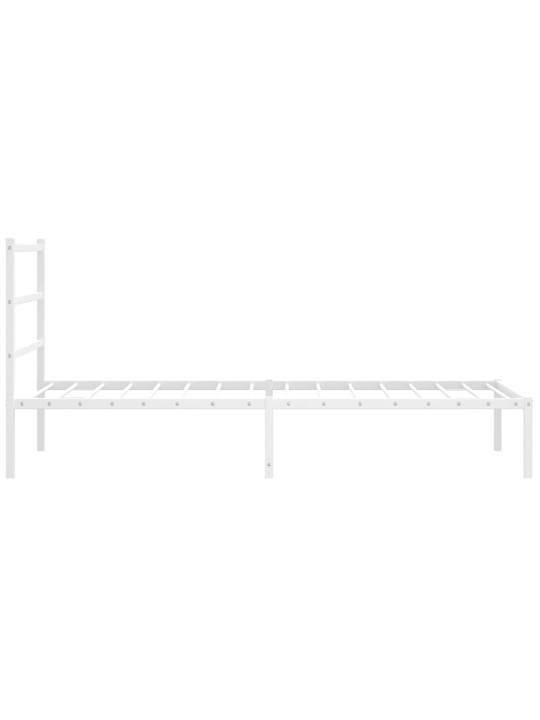 Gultas rāmis ar galvgali, balts metāls, 100x200 cm