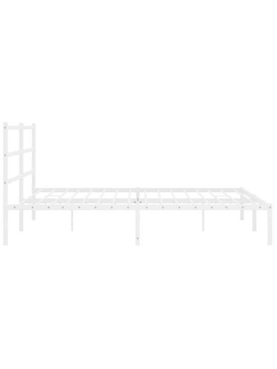 Gultas rāmis ar galvgali, balts metāls, 200x200 cm