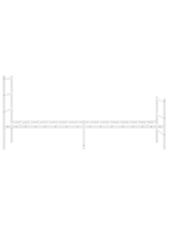 Gultas rāmis ar galvgali un kājgali, balts metāls, 80x200 cm