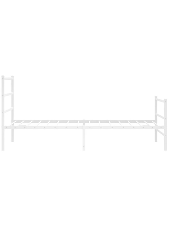 Gultas rāmis ar galvgali un kājgali, balts metāls, 100x200 cm