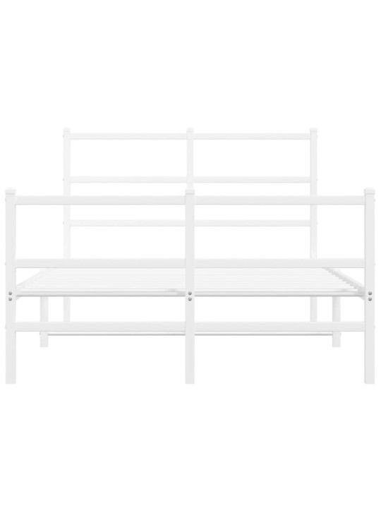 Gultas rāmis ar galvgali un kājgali, balts metāls, 120x200 cm