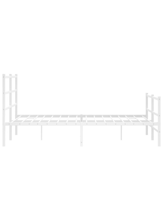 Gultas rāmis ar galvgali un kājgali, balts metāls, 135x290 cm