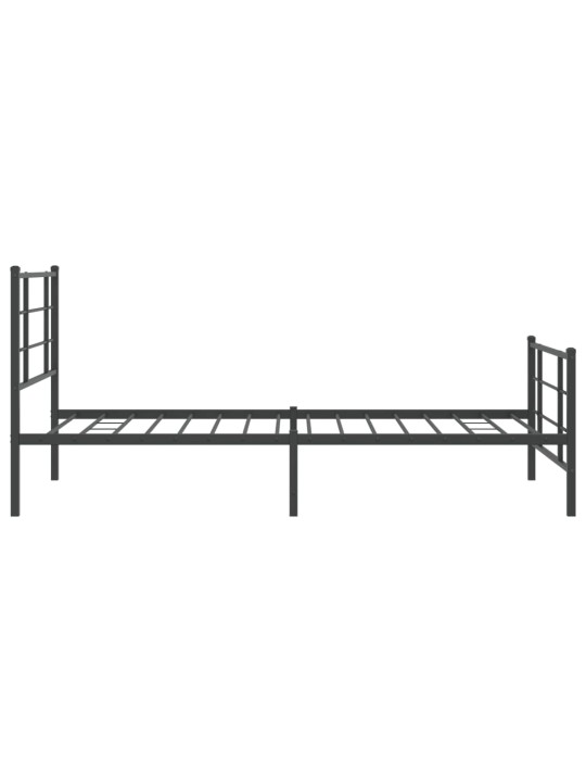 Gultas rāmis ar galvgali un kājgali, melns metāls, 107x203 cm