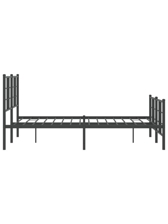 Gultas rāmis ar galvgali un kājgali, melns metāls, 120x190 cm