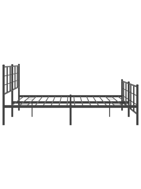 Gultas rāmis ar galvgali un kājgali, melns metāls, 183x213 cm