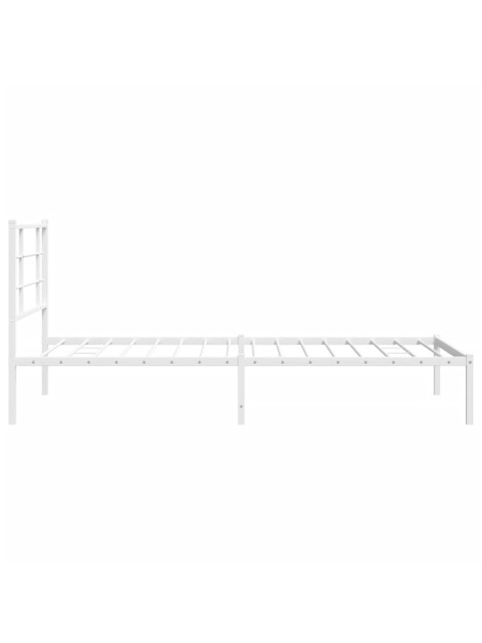 Gultas rāmis ar galvgali, balts metāls, 107x203 cm