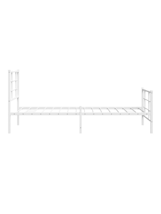 Gultas rāmis ar galvgali un kājgali, balts metāls, 90x200 cm