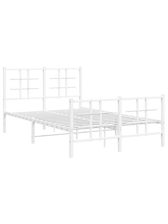 Gultas rāmis ar galvgali un kājgali, balts metāls, 120x200 cm