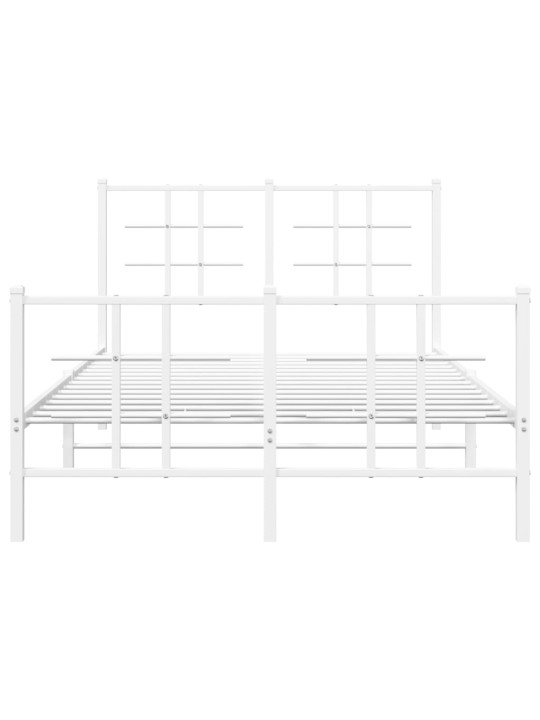 Gultas rāmis ar galvgali un kājgali, balts metāls, 120x200 cm