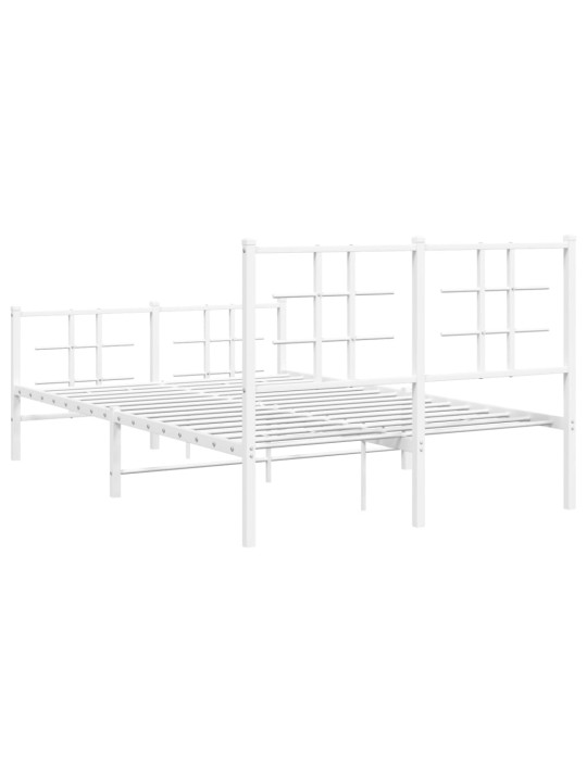 Gultas rāmis ar galvgali un kājgali, balts metāls, 120x200 cm