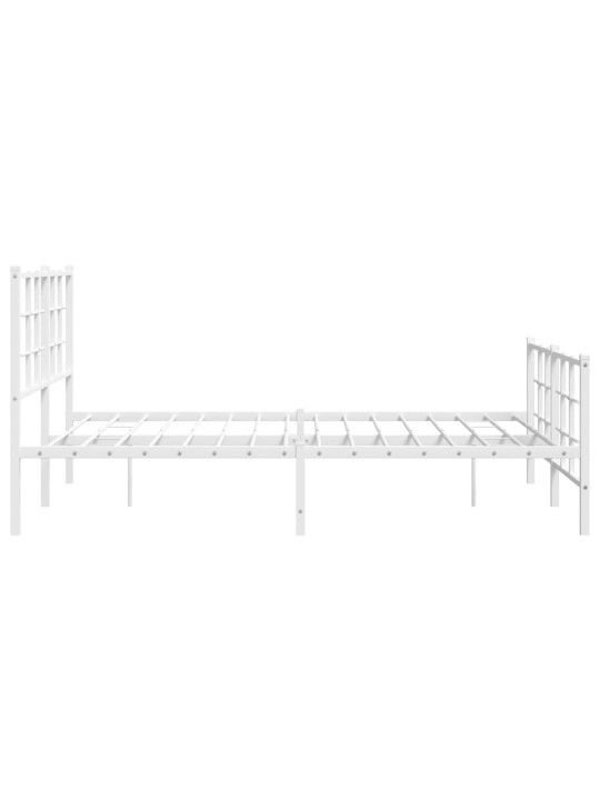 Gultas rāmis ar galvgali un kājgali, balts metāls, 135x290 cm