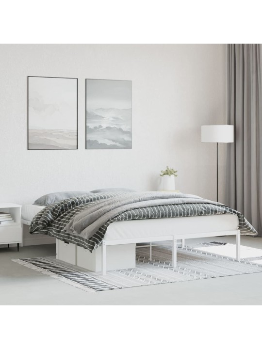 Gultas rāmis, balts metāls, 160x200 cm