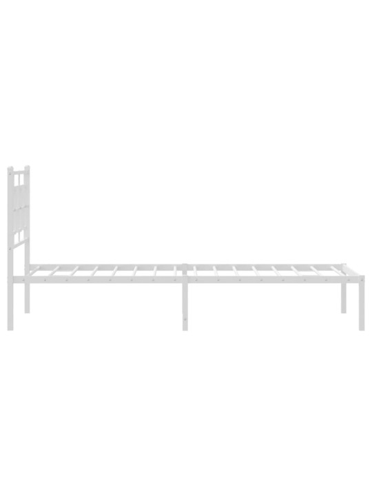 Gultas rāmis ar galvgali, balts metāls, 90x200 cm