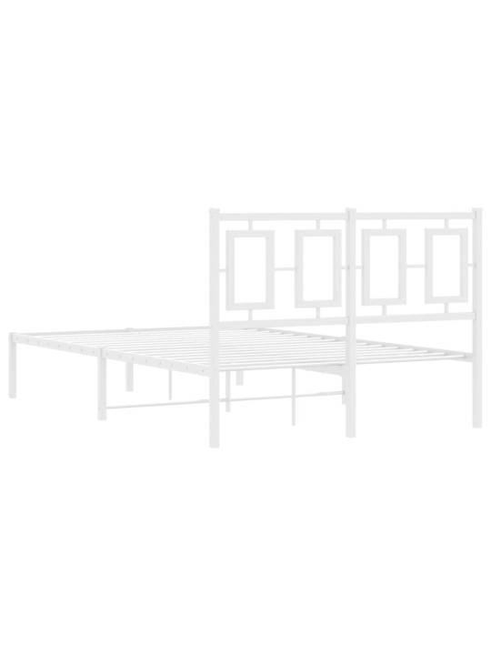 Gultas rāmis ar galvgali, balts metāls, 120x200 cm