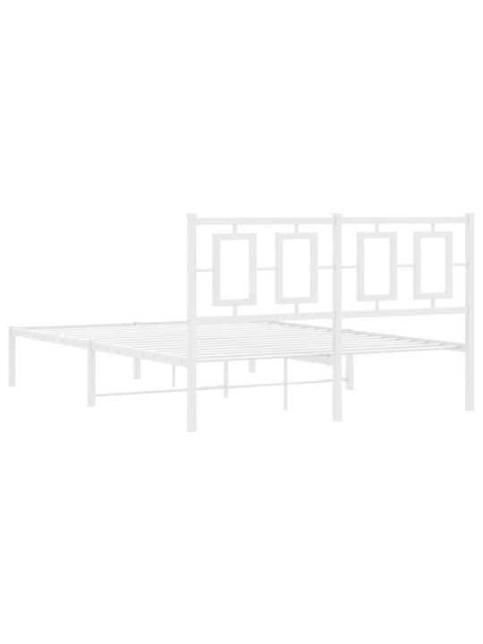 Gultas rāmis ar galvgali, balts metāls, 140x200 cm