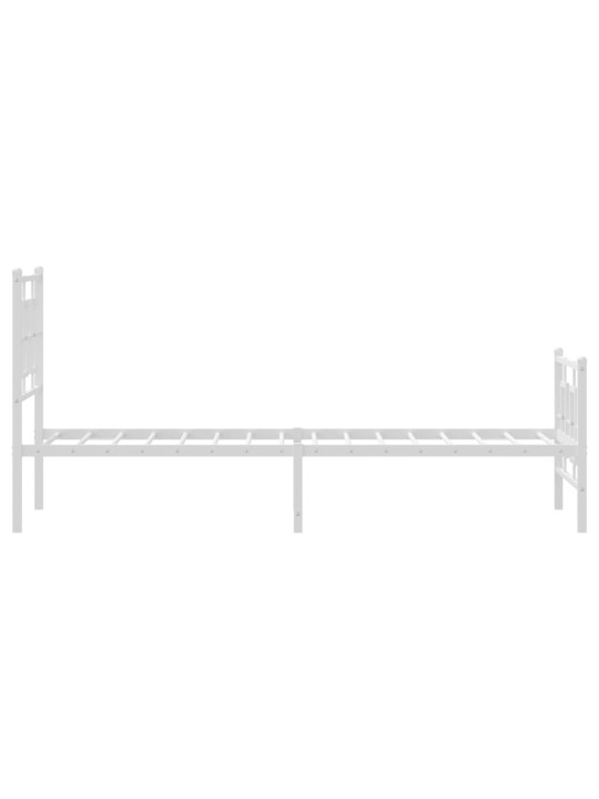 Gultas rāmis ar galvgali un kājgali, balts metāls, 80x200 cm