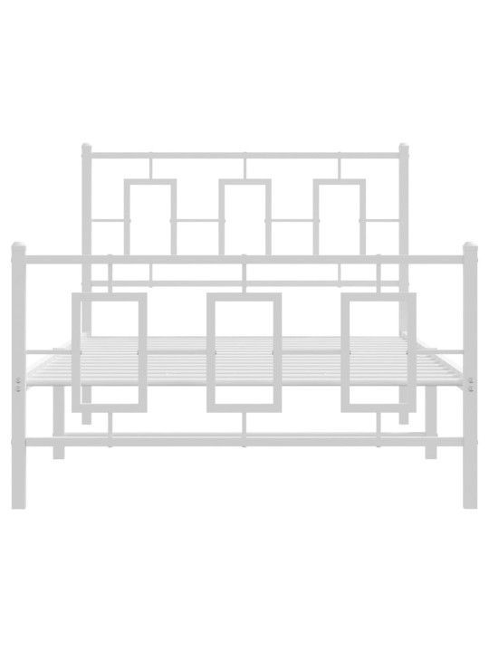 Gultas rāmis ar galvgali un kājgali, balts metāls, 100x200 cm