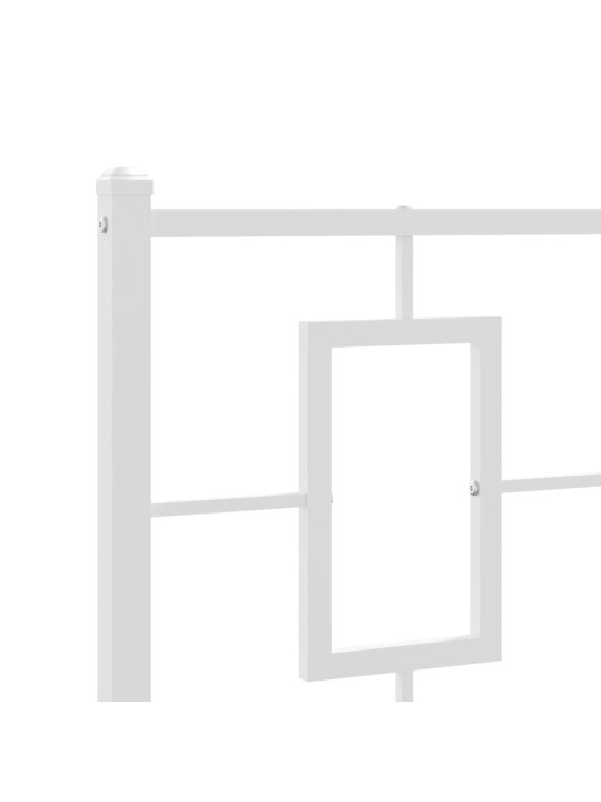 Gultas rāmis ar galvgali un kājgali, balts metāls, 100x200 cm