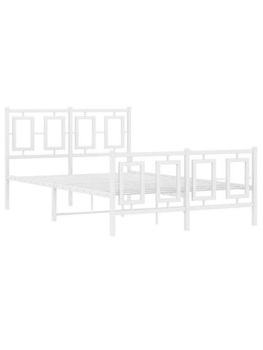 Gultas rāmis ar galvgali un kājgali, balts metāls, 120x200 cm