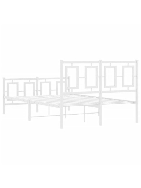 Gultas rāmis ar galvgali un kājgali, balts metāls, 120x200 cm