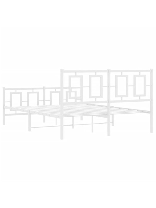 Gultas rāmis ar galvgali un kājgali, balts metāls, 135x290 cm