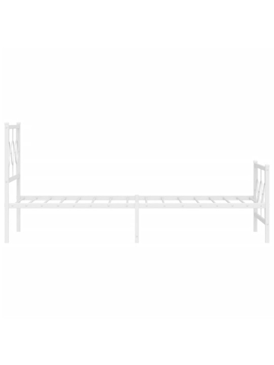 Gultas rāmis ar galvgali un kājgali, balts metāls, 90x200 cm