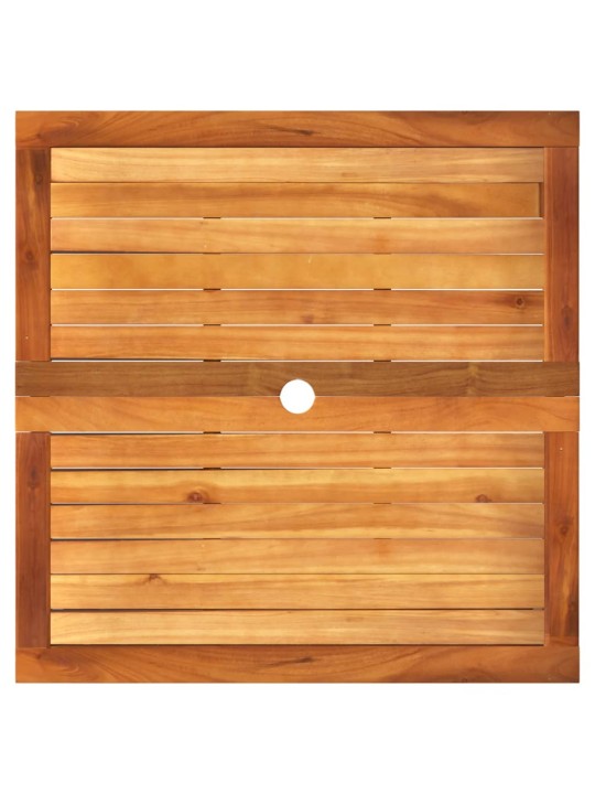 Dārza galds, 80x80x75 cm, melna pe rotangpalma, akācijas koks