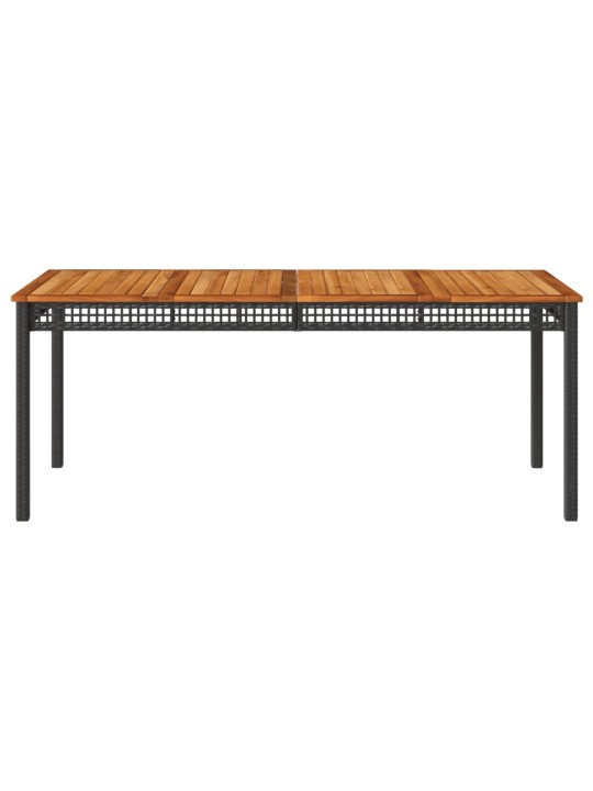 Dārza galds, 180x90x75 cm, melna pe rotangpalma, akācijas koks