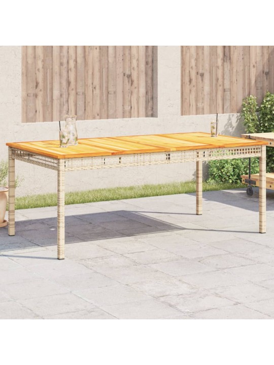 Dārza galds, 180x90x75 cm, bēša pe rotangpalma, akācijas koks