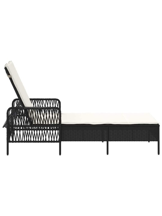 Sauļošanās zvilnis ar spilvenu melna 157 x 55 x 92cm poliratāns