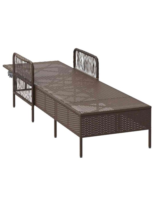 Sauļošanās zvilnis ar spilvenu brūna 157 x 55 x 92cm poliratāns
