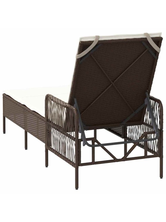 Sauļošanās zvilnis ar spilvenu brūna 157 x 55 x 92cm poliratāns