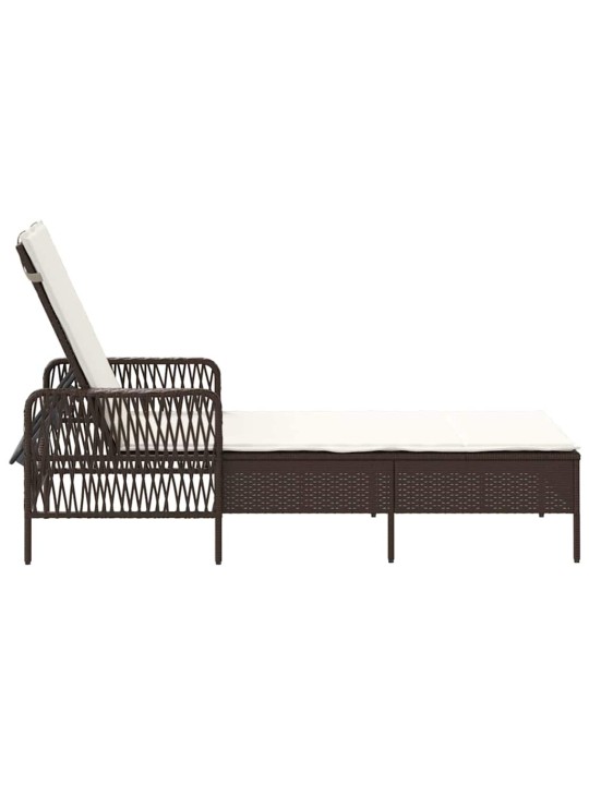 Sauļošanās zvilnis ar spilvenu brūna 157 x 55 x 92cm poliratāns