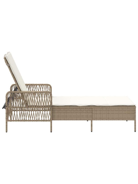 Sauļošanās zvilnis ar spilvenu bēša 157 x 55 x 92cm poliratāns