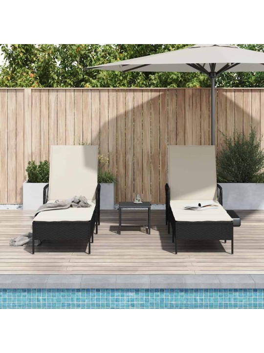 Sauļošanās zvilnis 2 pcs melna 35 x 35 x 32cm poliratāns