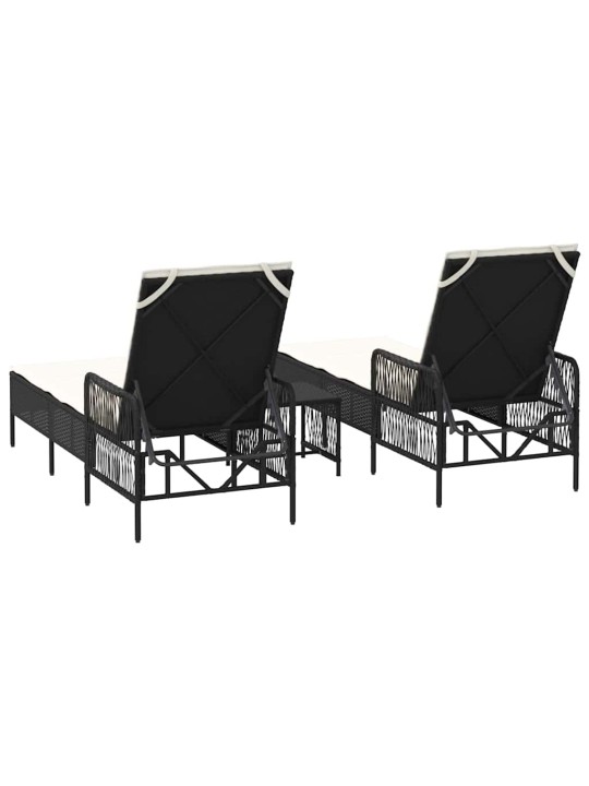 Sauļošanās zvilnis 2 pcs melna 35 x 35 x 32cm poliratāns