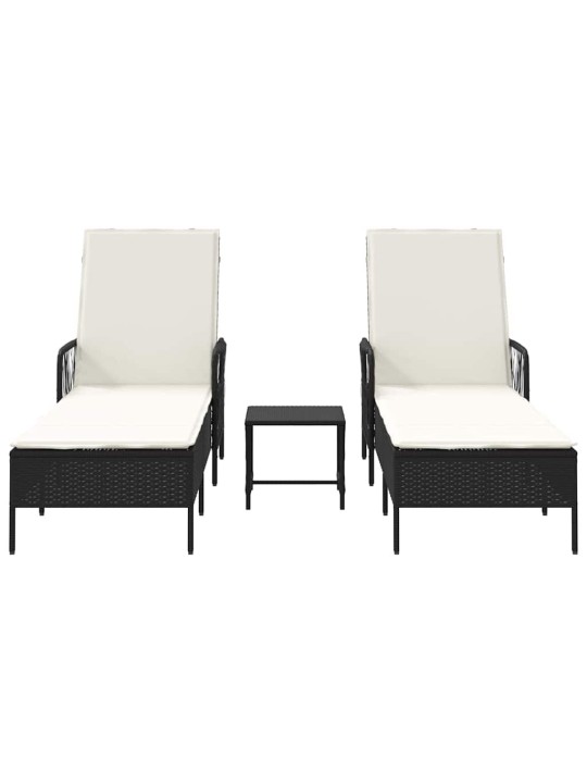 Sauļošanās zvilnis 2 pcs melna 35 x 35 x 32cm poliratāns