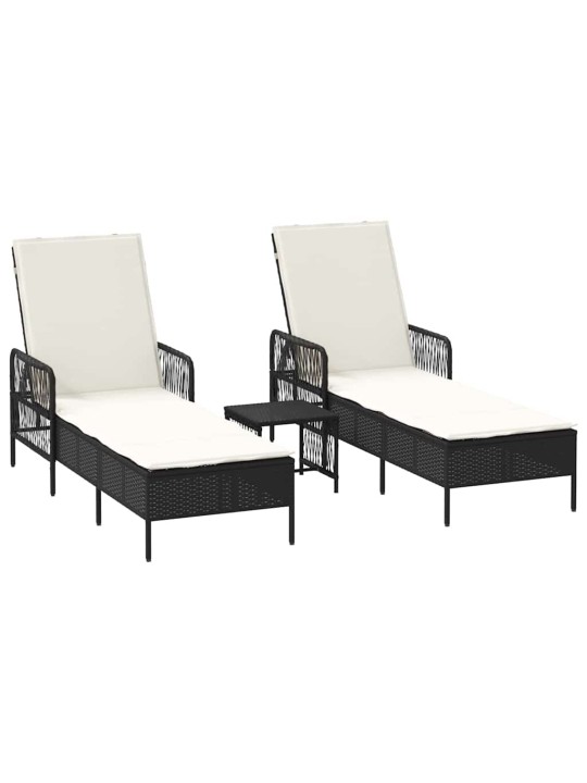 Sauļošanās zvilnis 2 pcs melna 35 x 35 x 32cm poliratāns