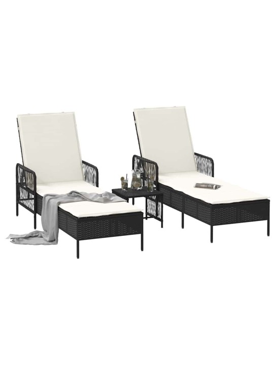 Sauļošanās zvilnis 2 pcs melna 35 x 35 x 32cm poliratāns
