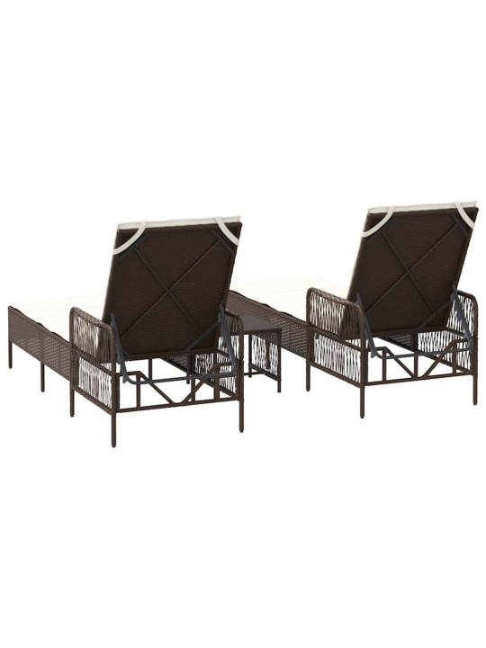 Sauļošanās zvilnis 2 pcs brūna 35 x 35 x 32cm poliratāns
