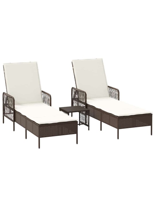Sauļošanās zvilnis 2 pcs brūna 35 x 35 x 32cm poliratāns