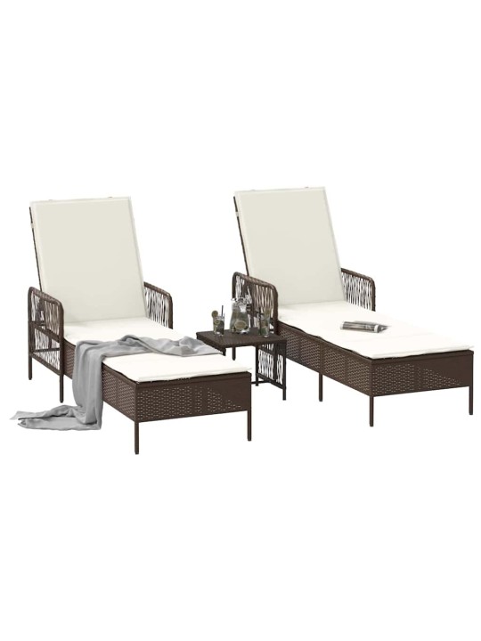 Sauļošanās zvilnis 2 pcs brūna 35 x 35 x 32cm poliratāns
