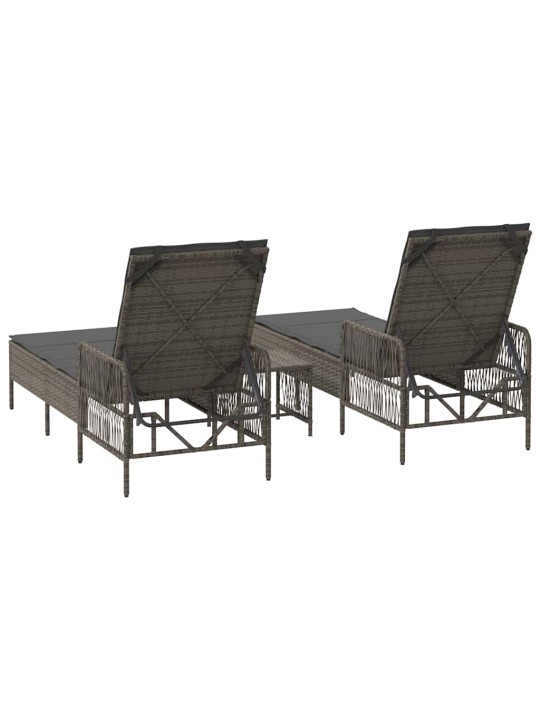 Sauļošanās zvilnis 2 pcs pelēka 35 x 35 x 32cm poliratāns